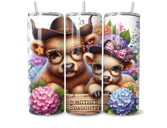 Mothers Day Highland Cow Mum And Daughter 20oz Tumbler