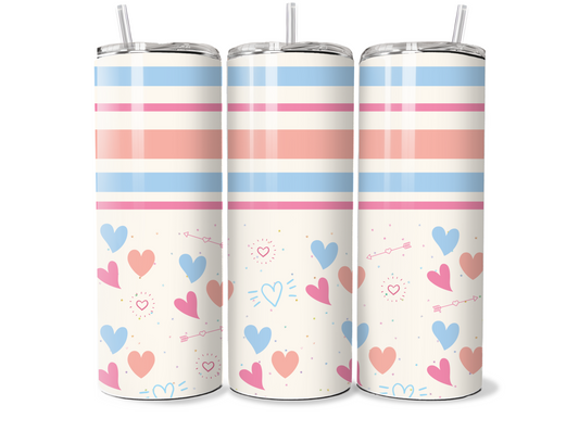 Pastel Coloured Love Hearts And Strips