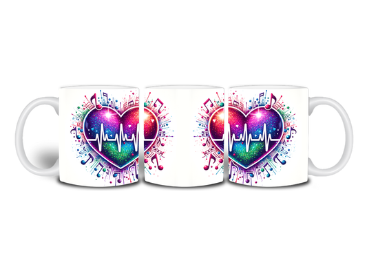 Heart Beat 11oz Mug Music Theme