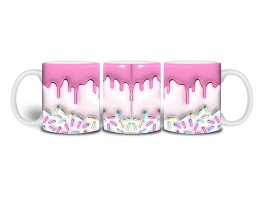 Pink Drip Ice Cream 11oz Mug