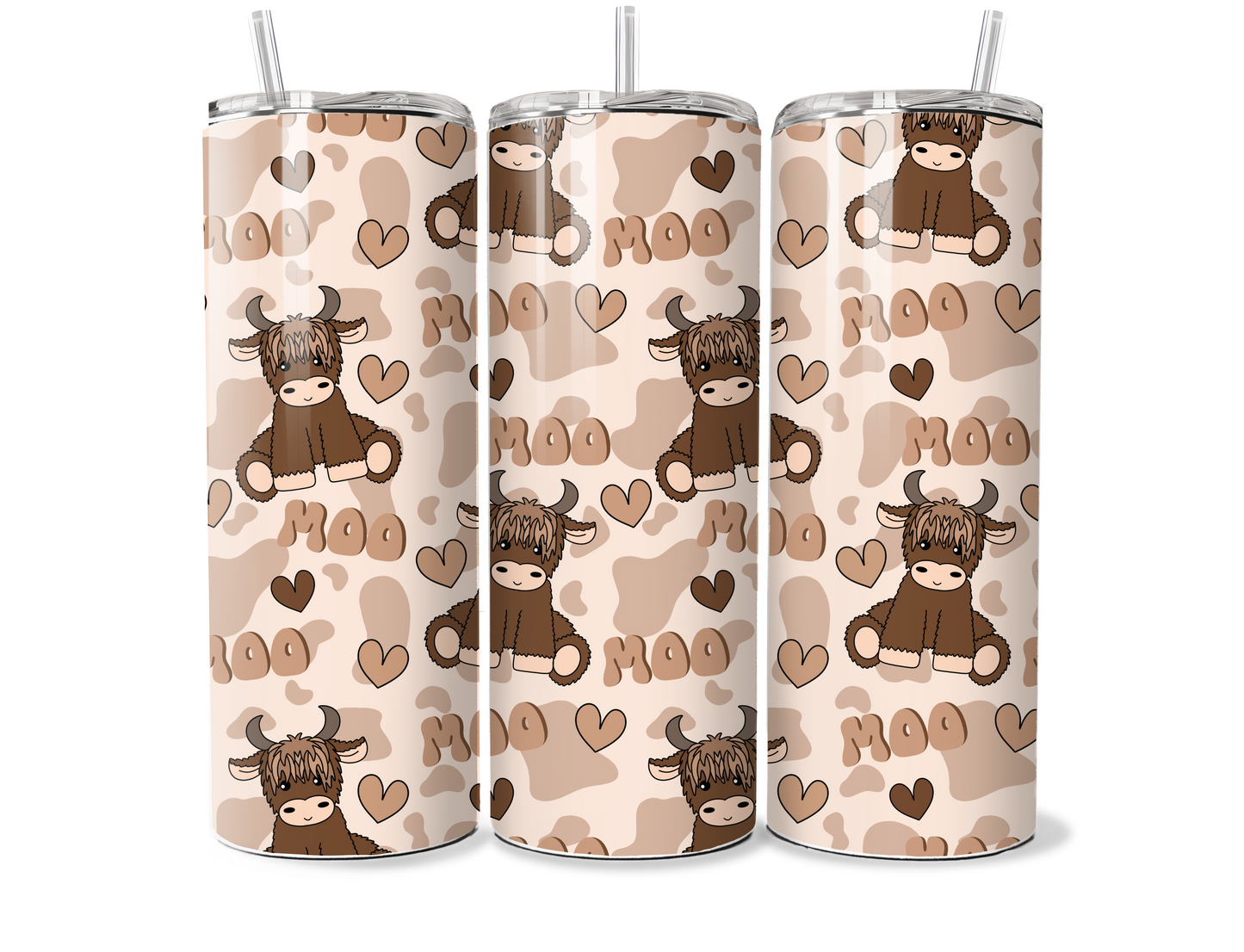 Moo Highland Cow 20oz Thermal Tumbler