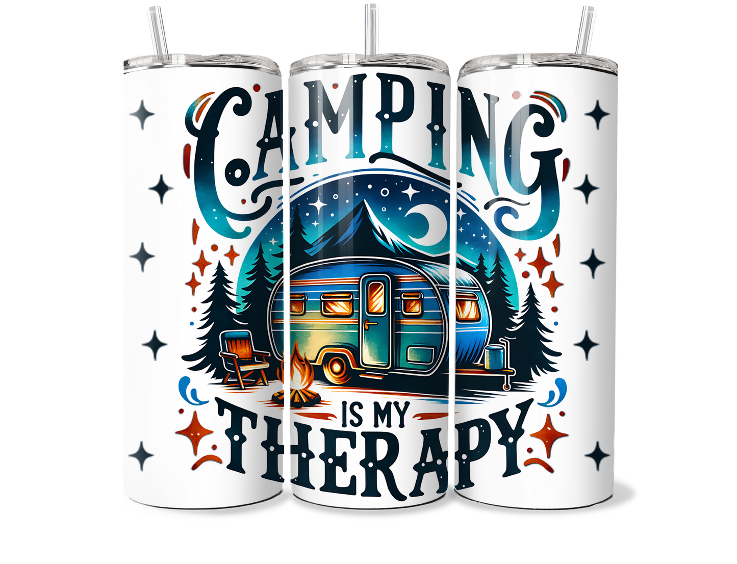 Camping Is My Therapy 20oz Thermal Tumbler