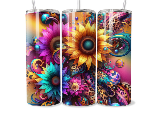 Beautiful Colourful Flower 20oz Thermal Tumbler