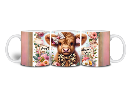 Happy Mothers Day Highland Cow 11oz mug