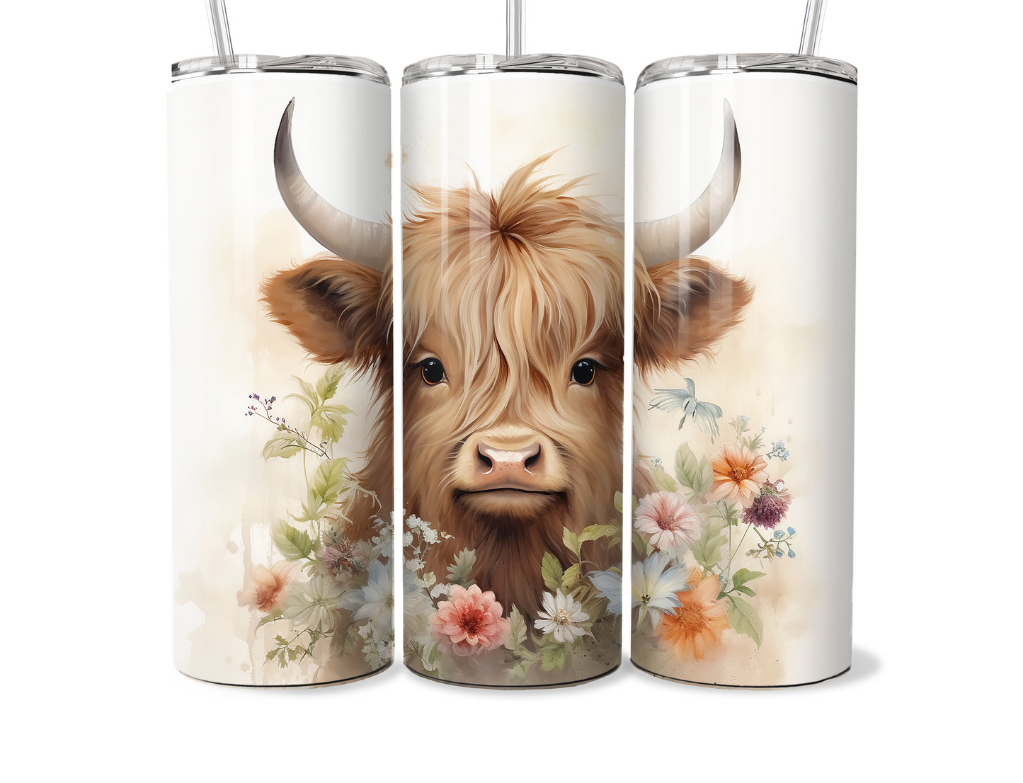 Highland cow 20oz thermal tumbler