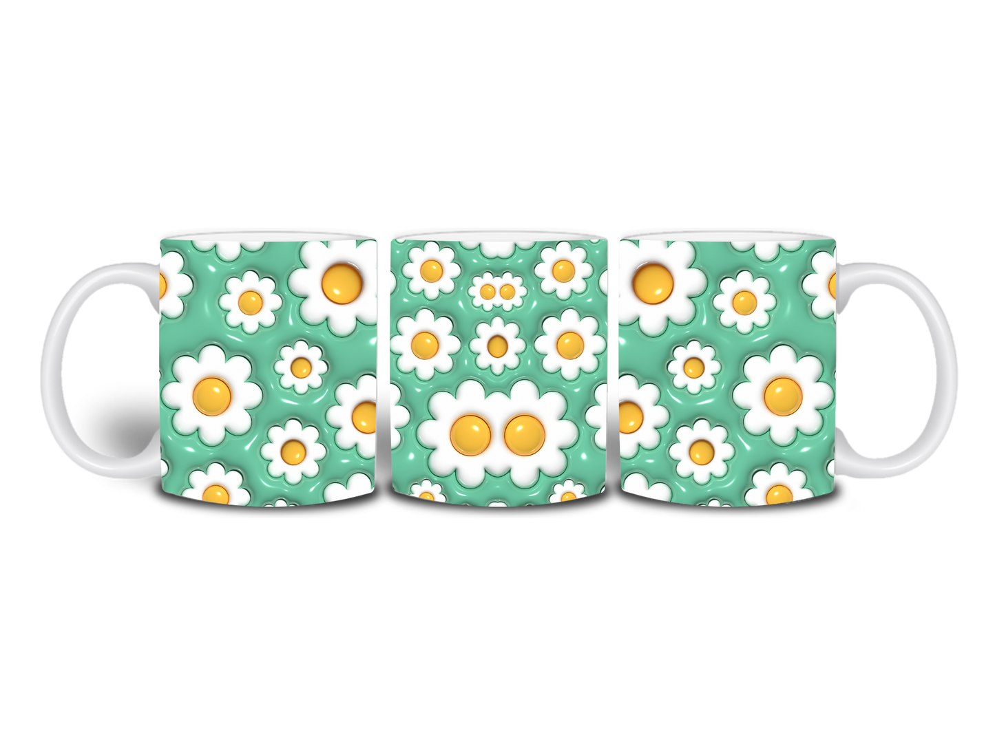 3d Daisy 11oz Ceramic Mug