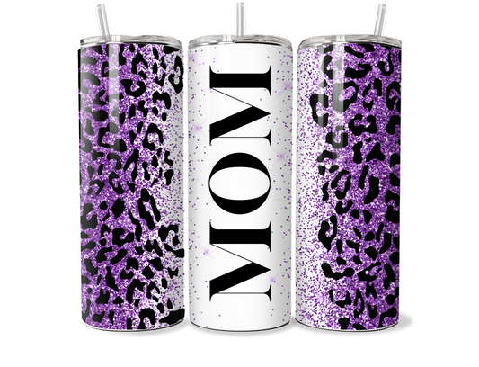 Purple Leopard Print 20oz Thermal Tumbler