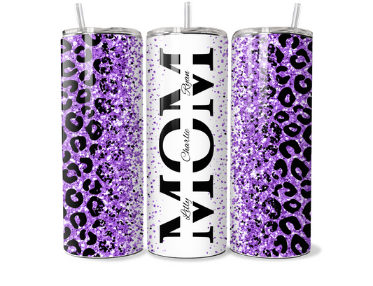 Personalised Leopard Print  Mom 20oz Thermal Tumbler