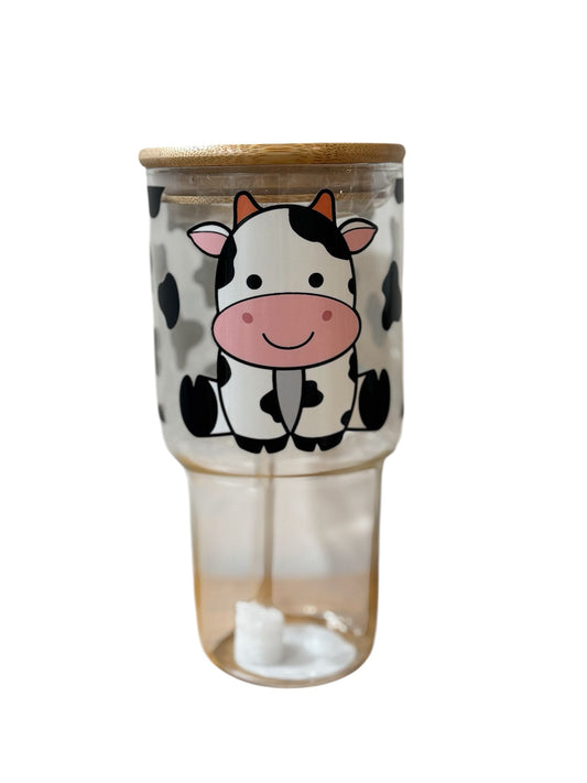 Cute Moo Cow 28oz Libbey Glass Tumbler