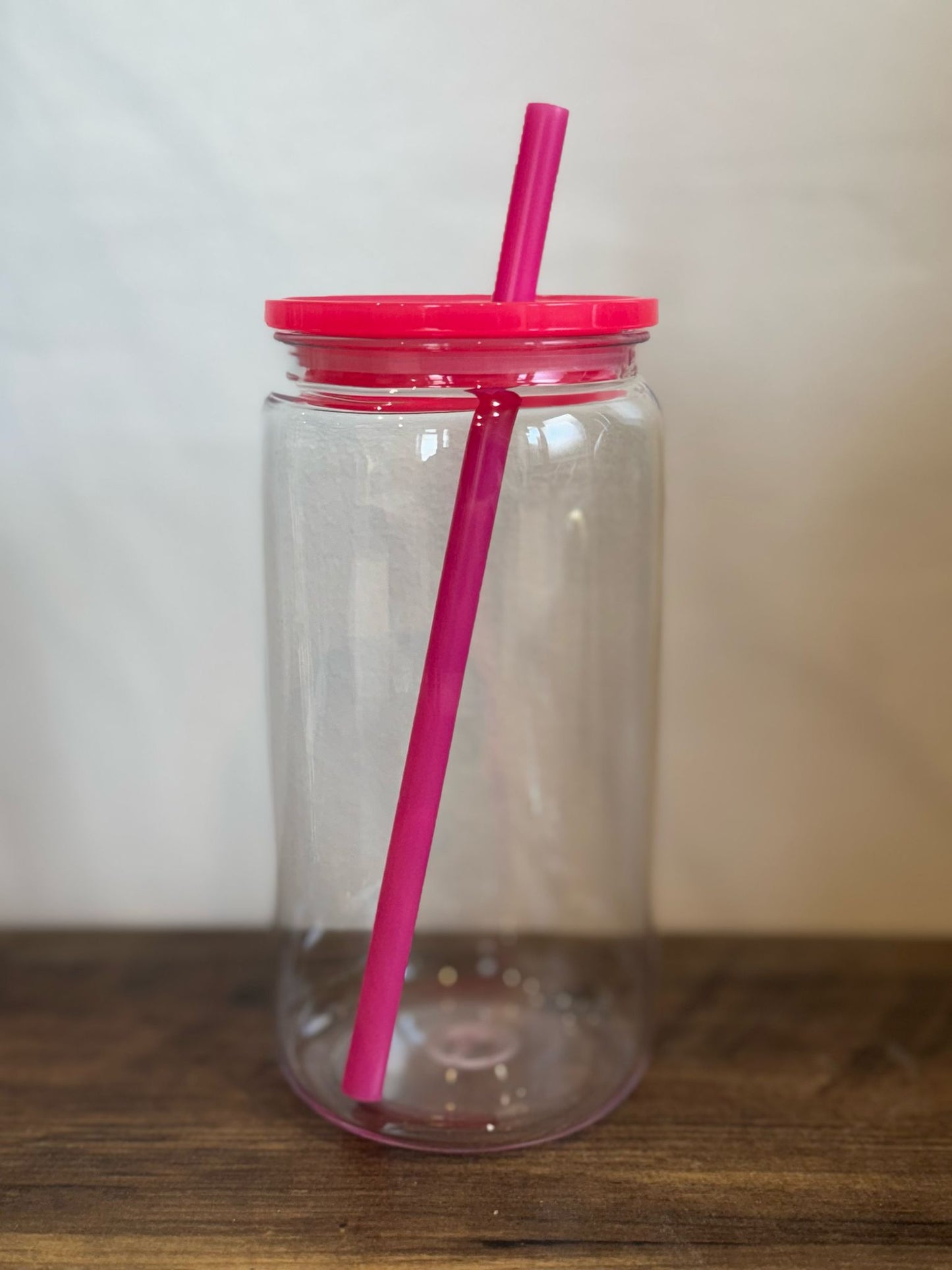 Custom 16oz Libbey Plastic Pink ~ Choose Your Own Wrap