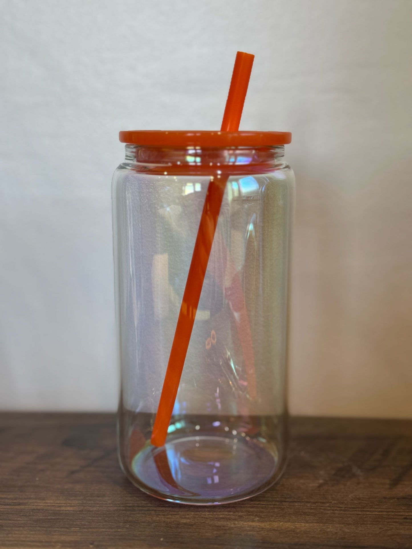 Custom 16oz Shiny Libbey Glass Orange ~ Choose Your Own Wrap