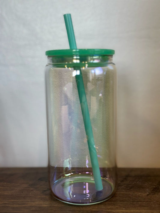 Custom 16oz Shiny Libbey Glass Green ~ Choose Your Own Wrap